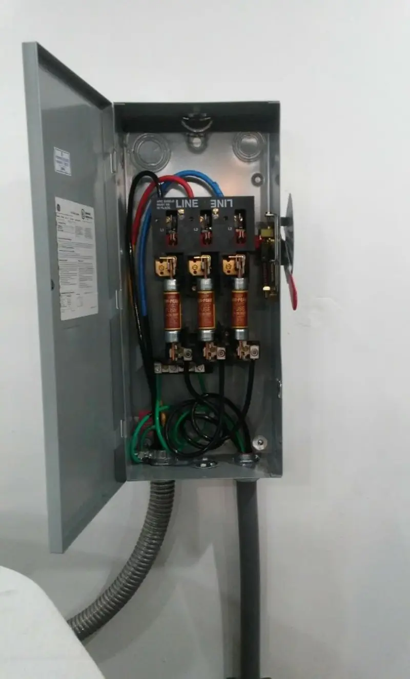 Three-phase disconnect switch installed for Smoke Detector Installation in Westminster